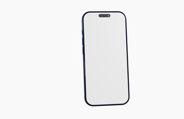 High-quality image of a modern smartphone, featuring a sleek blue outline and a clean white background. Perfect