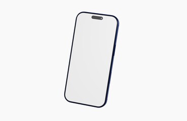 Modern smartphone mockup with a blank screen on a white background. Perfect for presentations and showcasing ap