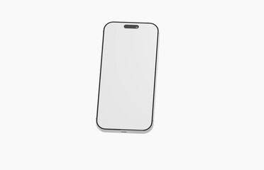 Clean white smartphone with a blank screen, perfect for showcasing app interfaces or design concepts. Ideal for