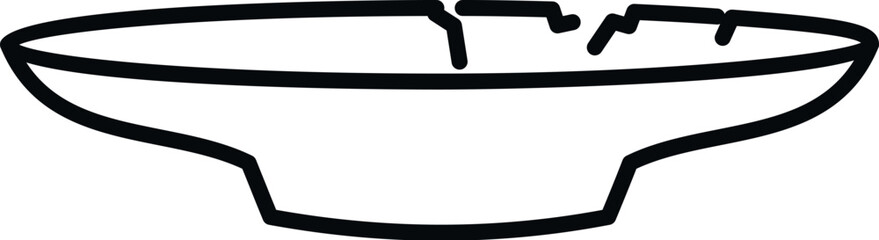 Bowl outline providing minimal design for serving individual portions