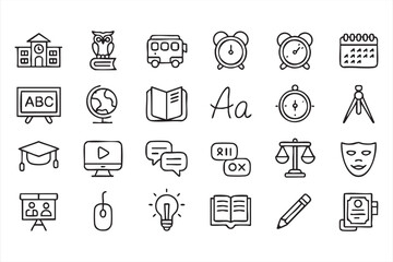 Education UI Icons for Courses Training and Classrooms