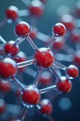 Obraz premium Red Molecular Structure Model