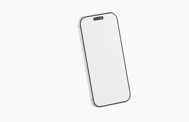 Clean, minimalist phone mockup with a white screen. Perfect for app or website design presentations. Minimalist