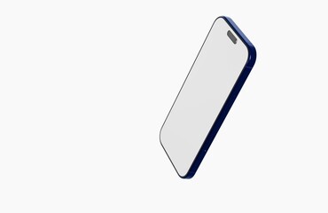 Clean, isolated smartphone mockup with a blue frame, perfect for showcasing app design or website presentation.