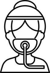 Person wearing an oxygen mask, symbolizing anesthesia, sedation, or respiratory support