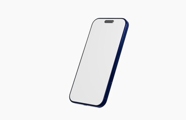 Stylish mockup of a blue smartphone. Perfect for tech concepts, app display, mobile advertising, and digital in
