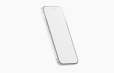 Clean, sleek smartphone isolated on a white backdrop, perfect for technology concepts, mockup presentations, an