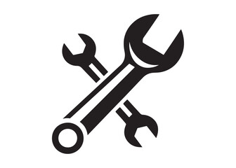 wrench logo silhouette vector, tools vector wrench logo silhouette, automotive wrench tool logo vector, wrenches automotive service and repair tool logo silhouettes vector on white background