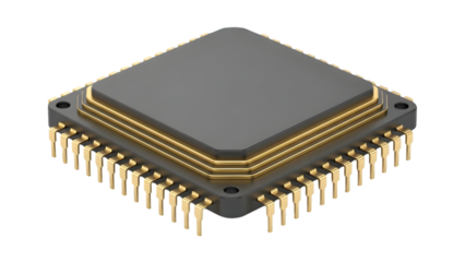 Microchip isolated on transparent background