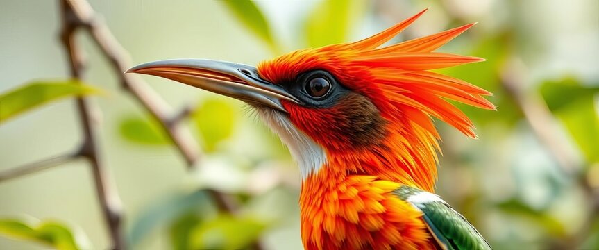 Close-up of a vibrant baza bird in its natural habitat,  animal photography,  hunter