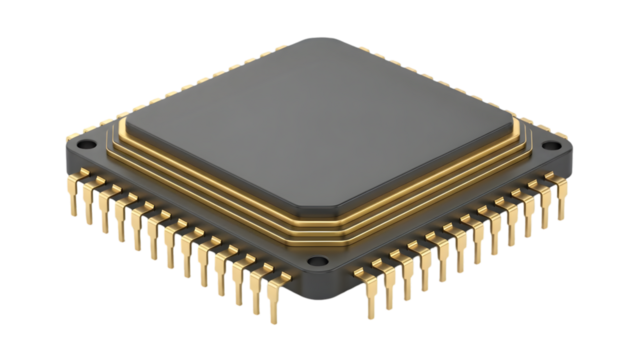 Microchip isolated on transparent background - Powered by Adobe