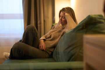 Unwinding on the Couch in Gentle Ambient Lighting