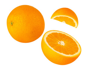 Falling Orange Fruit, Cutout, Full Depth Of Field.