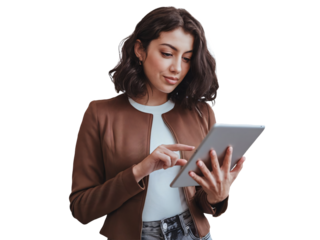 Young Beautiful Woman Surprised Reaction Holding a Laptop
