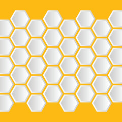 Abstract hexagon honeycomb background design. beehive with hexagon grid cells on color background.