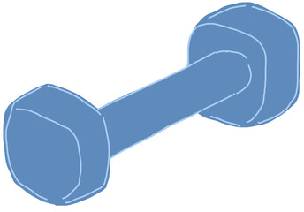blue dumbbell isolated on white