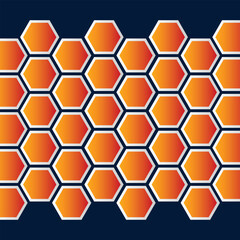 Abstract hexagon honeycomb background design. beehive with hexagon grid cells on color background.