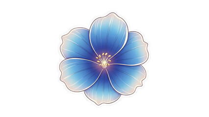 Obraz premium Vibrant Blue Flower with Delicate Petals and Golden Center.