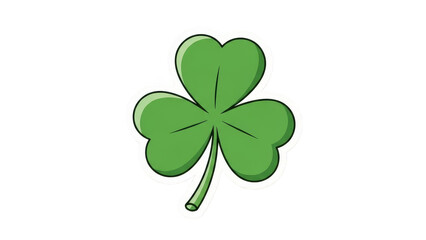 Fototapeta premium Vibrant green shamrock leaf illustration symbolizing luck and St Patricks Day.