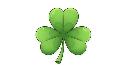 Vibrant Green Shamrock Leaf Symbolizing Luck and St Patricks Day.