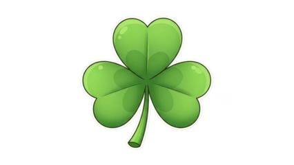 Vibrant Green Shamrock Leaf Symbolizing Luck and St Patricks Day.