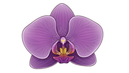 Vibrant purple orchid blossom with delicate petals and intricate center.