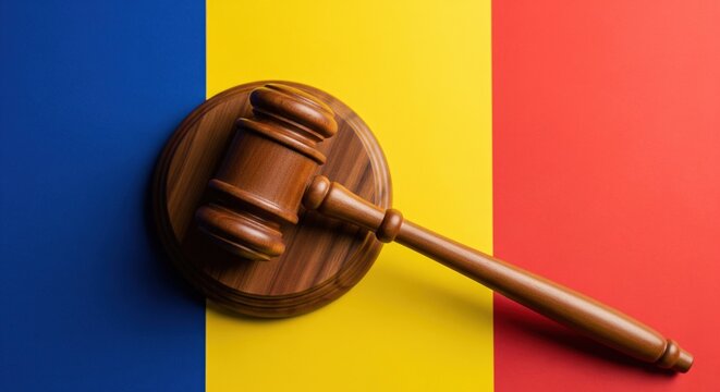 Judge's gavel on union jack: symbol of british justice and authority