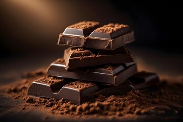 Premium Dark Chocolate Bars with Cocoa 