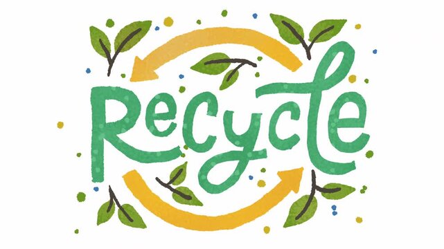 animation of a recycling logo, ecology footage, save nature