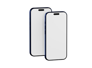 Two blank modern smartphone mockups, perfect for showcasing app designs or website layouts. Use it to display yo