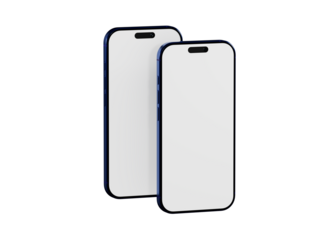 Two blank modern smartphone mockups, perfect for showcasing app designs or website layouts. Use it to display yo