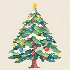 Fototapeta premium simple illustration of a Christmas tree