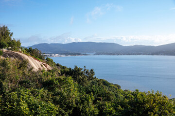 Fototapeta premium Conceição Lake at sunset on Florianópolis Island, Santa Catarina, Brazil.