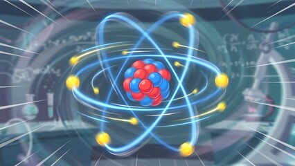 Digital Illustration of Atomic Structure and Molecules.