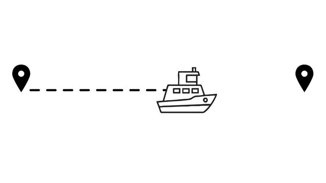 Boat Line Motion Icon Animation