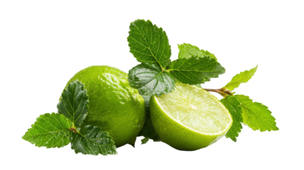 Fresh limes with leaves (2)