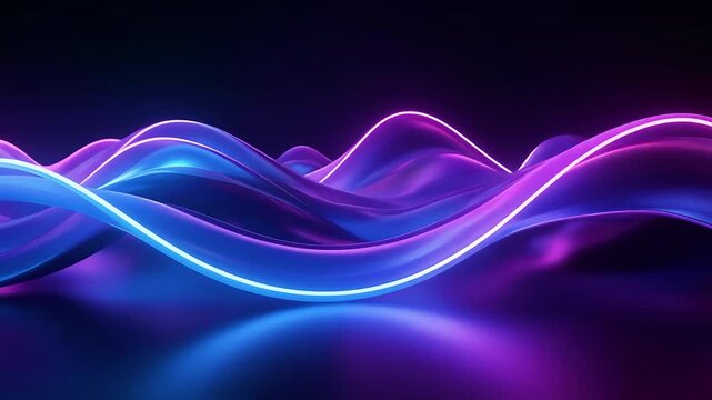 Vibrant abstract light waves in pink and blue animation background