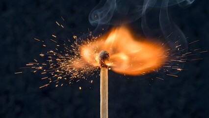 Fireworks Igniting with Bright Sparks and Flames.