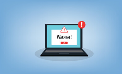 Warning.Spamming attack. Email fraud alert concept. stock illustration
