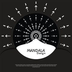 Mandala design round luxury design golden brush text