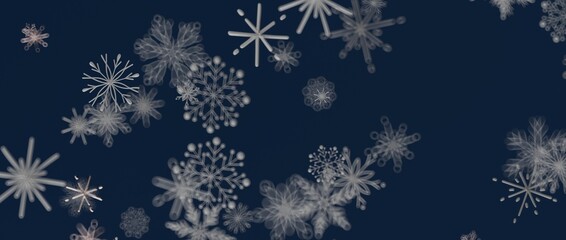 Abstract snowflake pattern on a deep blue background. Christmas and winter festive illustration perfect for hol
