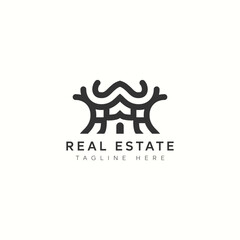 Minimal Tree and House Icon for Real Estate Business