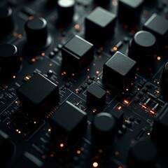 AI generated High definition view revealing intricate electronic circuit pathways