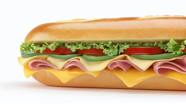 Delicious Sandwich with Fresh Ingredients and Cheese.