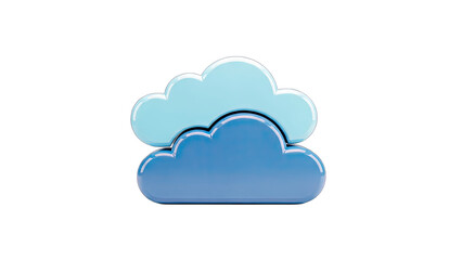 3D Cloud Icons Stacked on White Background