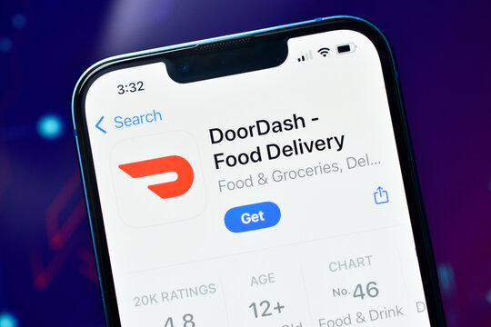New Delhi, India 11 December :- DoorDash - Food Delivery App Store Page