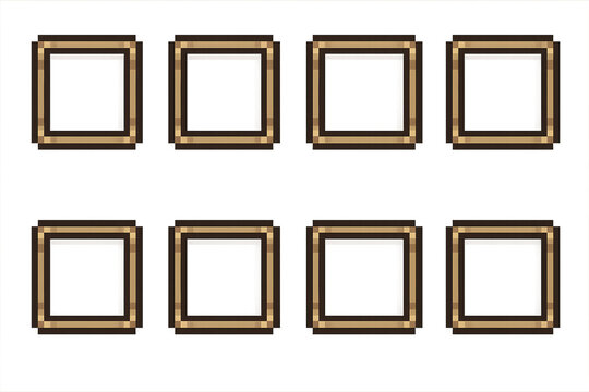 8-Bit Pixel Inventory Slot Frames Transparent PNG