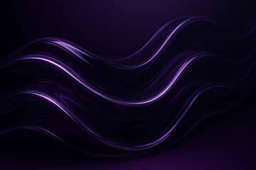 Fototapeta premium Abstract Purple Neon Light Waves on Dark Background, Flowing Glowing Lines with Smooth Futuristic Digital Motion