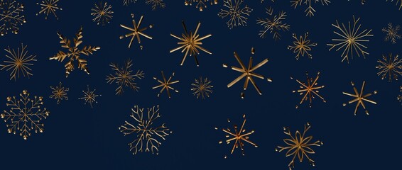 Stunning golden snowflakes against a rich navy backdrop, perfect for winter and holiday designs. Ideal for seaso