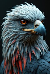 Eagle portrait looking, avian predatory power concept
